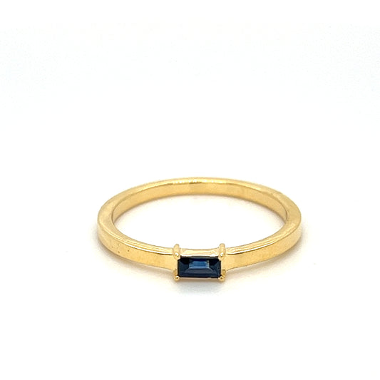 14k Blue Sapphire Baguette Ring